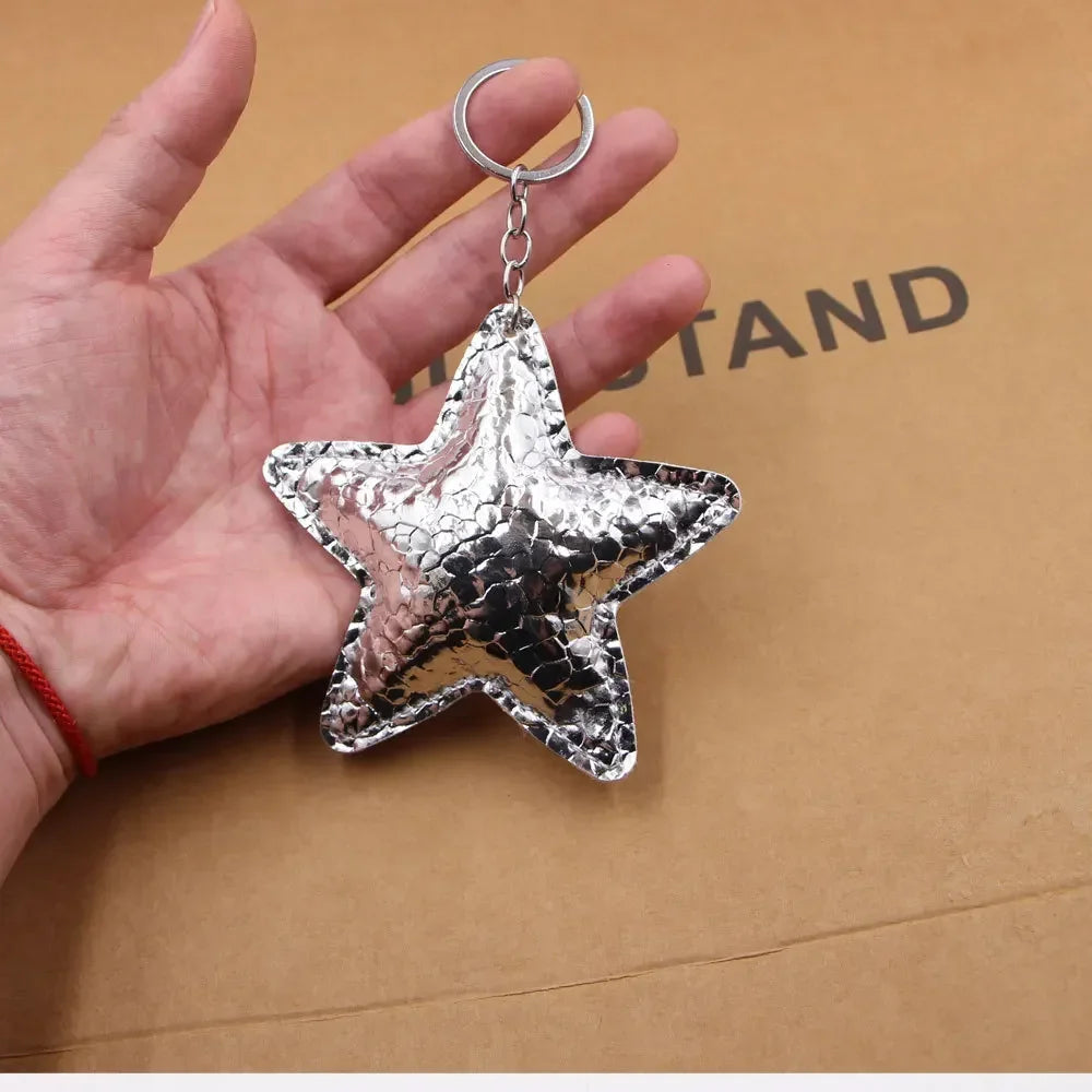 Cartoon Star-Shaped Leather Car Hanging Ornament