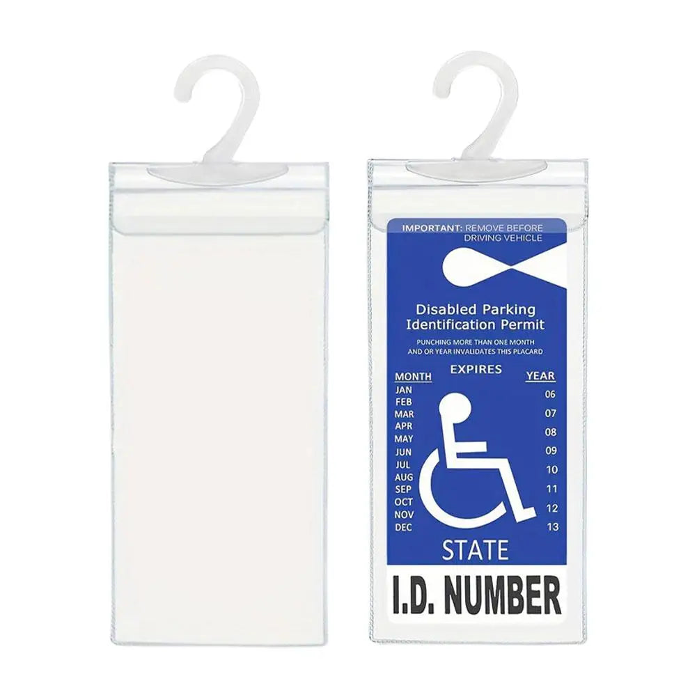 Clear Disabled Parking Permit Holder with Hanging Hook