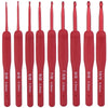 Ergonomic Red Crochet Hook Set with Soft Grip Handles