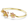 Floral Zircon Bangle Bracelet