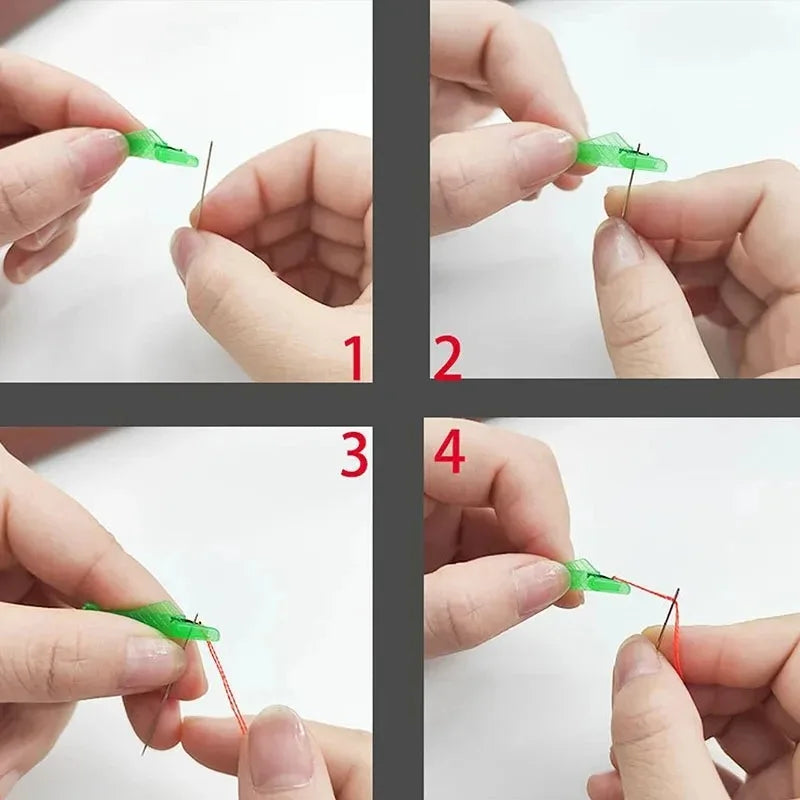 Compact Needle Threader for Hand and Machine Sewing