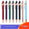 2-in-1 Stylus Pen with Retractable Ballpoint – Pack of 5
