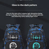 Blau-schwarze Graffiti-Muster-Rucksack mit Tages- und Nachtleuchteffekten