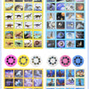 A collection of 24 different patterns and themes for a kids educational projector flashlight.
