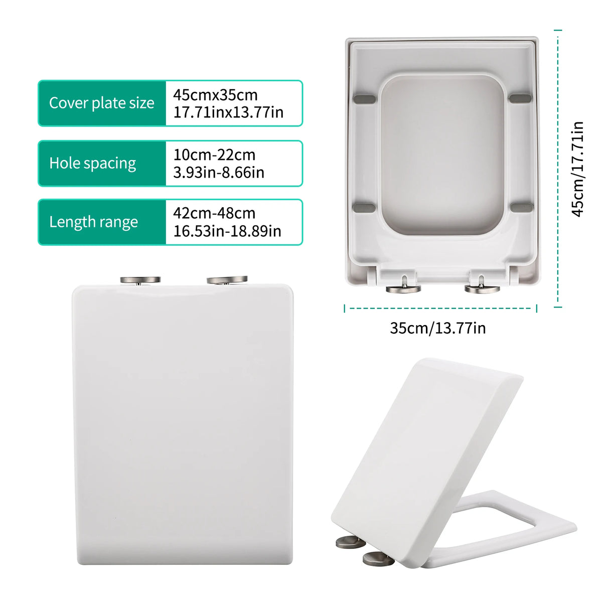 Soft-Closing Toilet Seat with Anti-Bacterial Lid