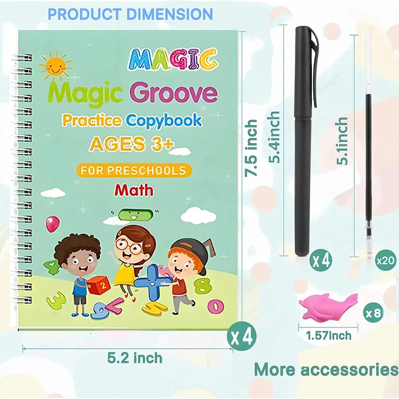 Reusable Grooved Handwriting Practice Book for Kids