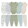 Baby Cotton Bodysuit and Pants Outfit Set (4-Piece)