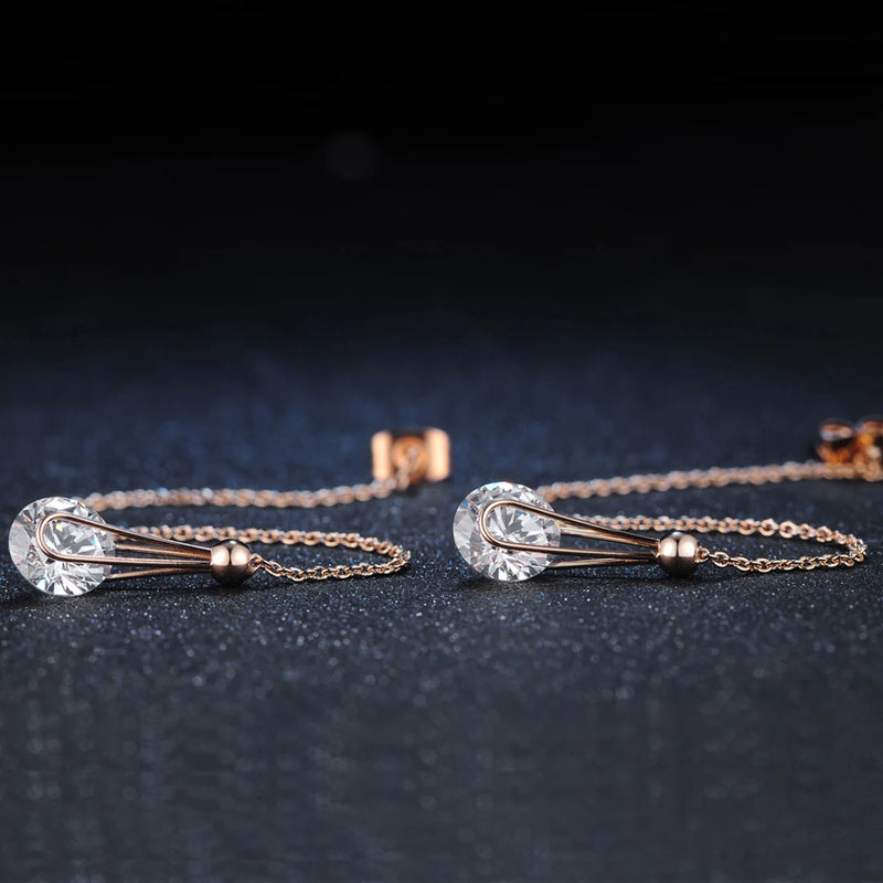 Elegant Cubic Zirconia Drop Earrings