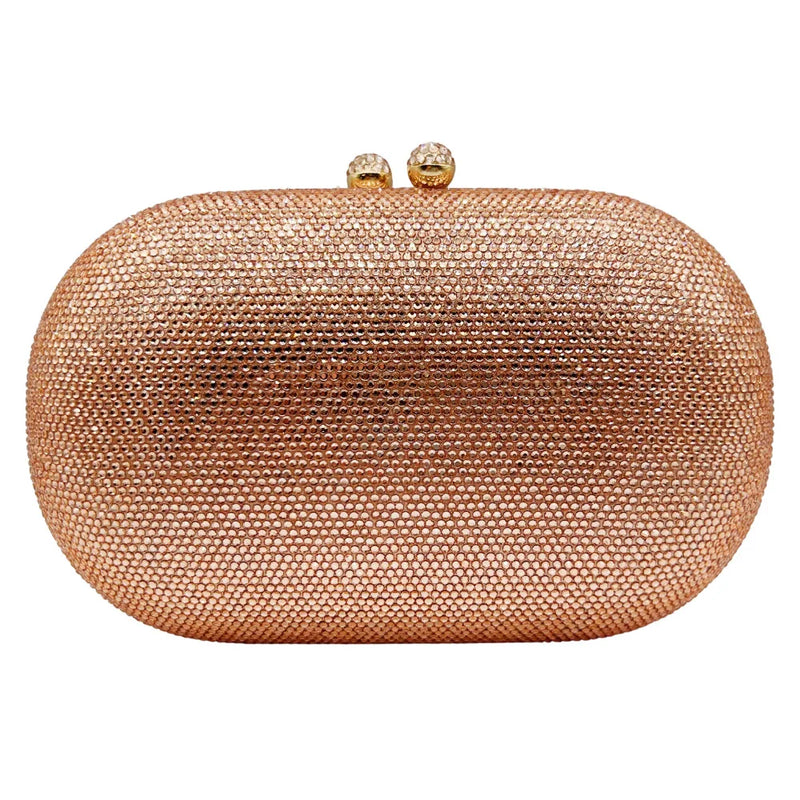 Rhinestone Evening Clutch with Chain Strap