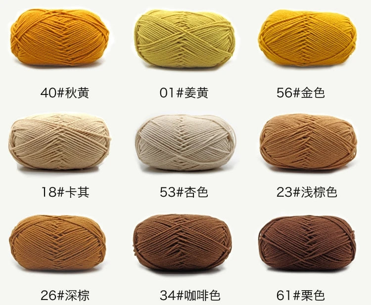 4-Ply Soft Cotton Blend Yarn for Knitting and Crochet