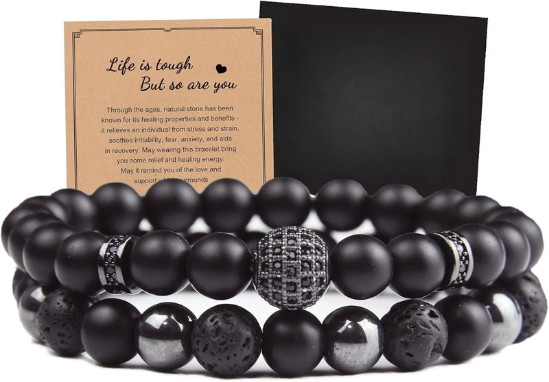 Triple Protection Men's Gemstone Bracelet