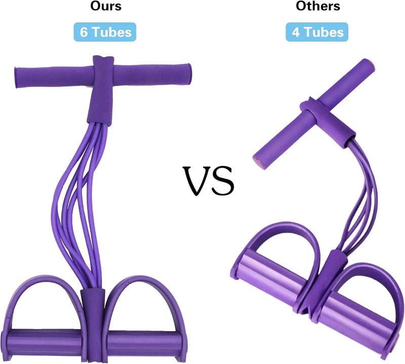 6-Tube Resistance Band Pedal Puller for Full-Body Fitness