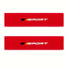 Two red soft car seat belt cushion sets featuring the SPORT logo.