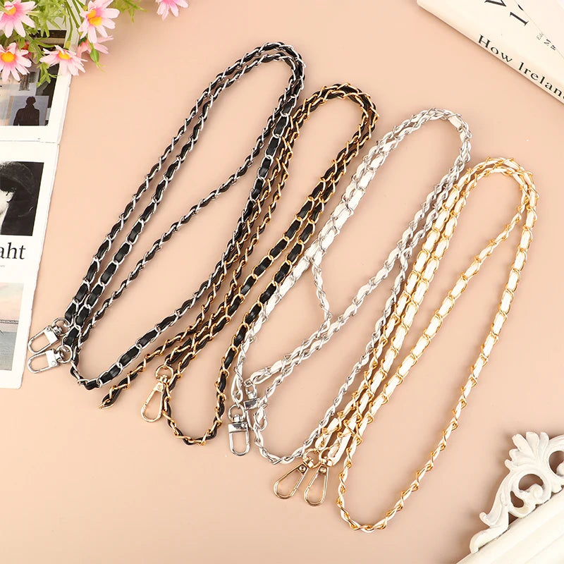 120cm Leather-Trimmed Chain Bag Strap
