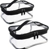 Clear transparent storage bag with a black zipper for organizing items like toys or cosmetics.