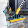 2-in-1 Long Handle Floor Scrub Brush with Removable Squeegee