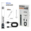 White 650mAh portable digital soldering iron with detachable tip and USB cable