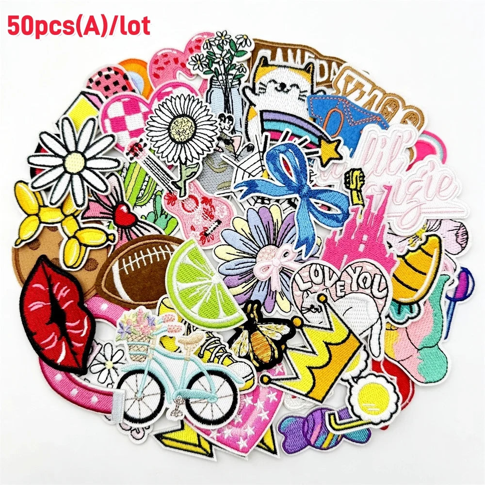 Assorted Cartoon Embroidery Patches for DIY Clothing and Accessories