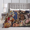 A fan throw blanket featuring images and text related to Gilmore Girls