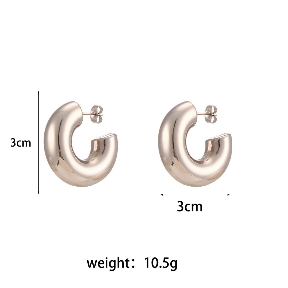Chunky Gold Hoop Earrings