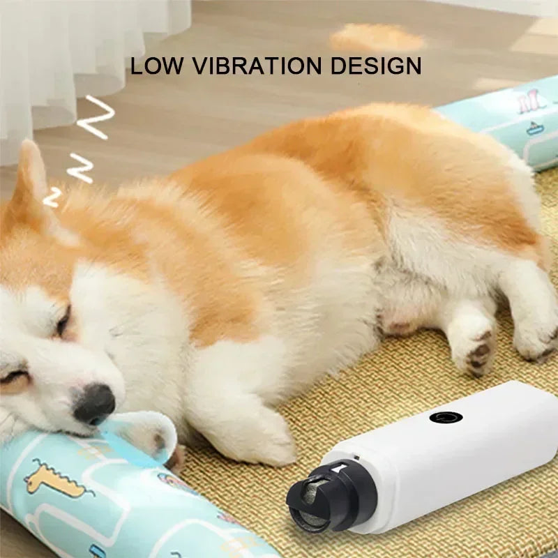 Quiet Electric Pet Nail Grinder with USB Rechargeable Battery & LED Light