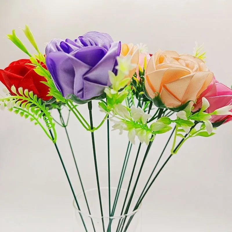 Bendable Iron Wire Flower Stems with Floral Tape