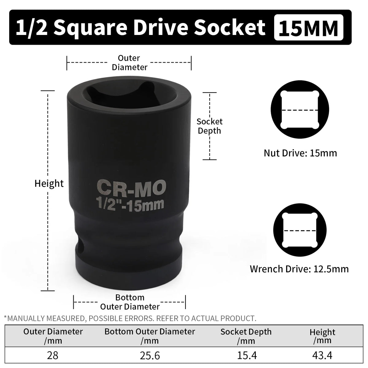 Heavy-Duty Square Drive Impact Socket Adapter Set