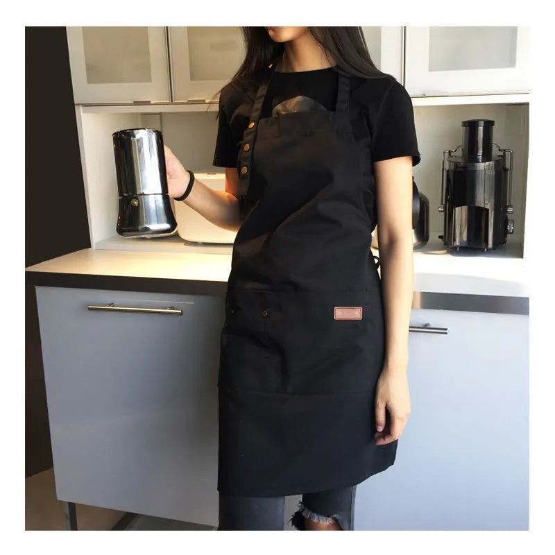 Stain-Resistant Kitchen Apron with Front Pocket