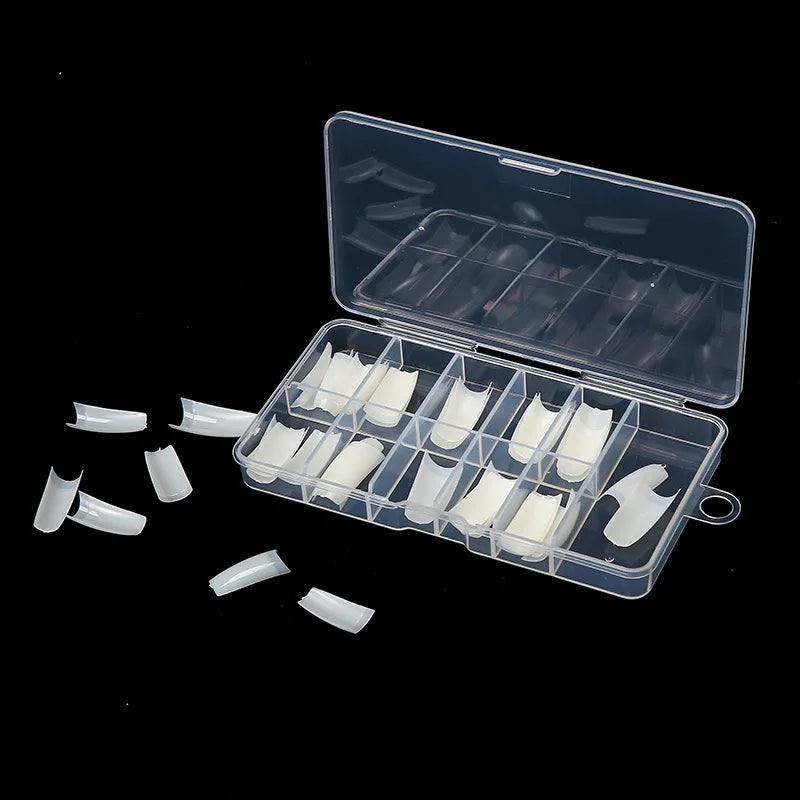 Clear Nail Tip Storage Box with Compartments