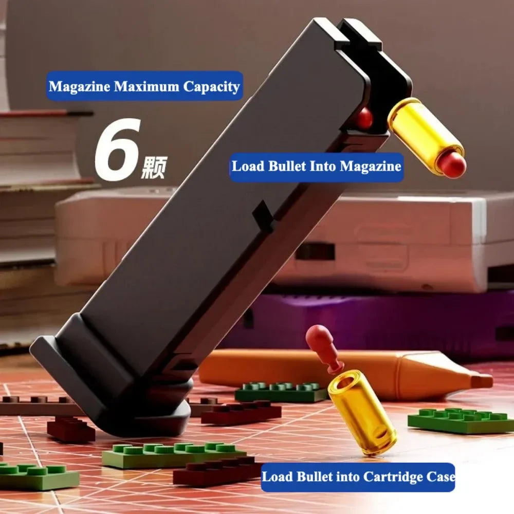 Building Block Toy Gun with Continuous Firing Blowback Action