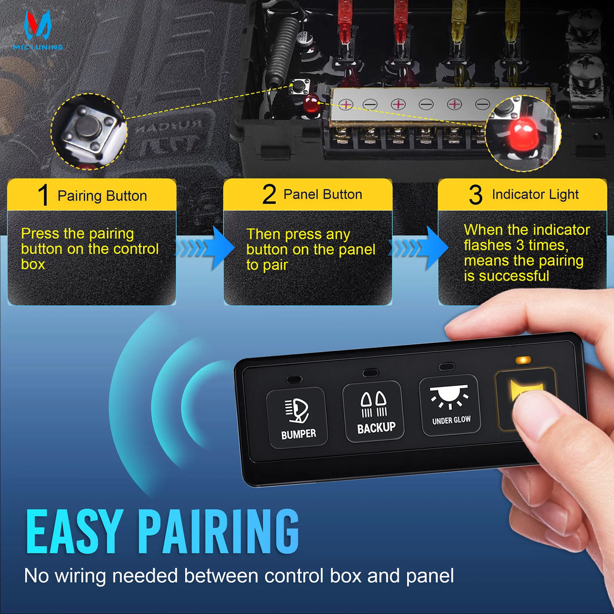Wireless 4-Gang Switch Panel for 12V/24V Vehicles
