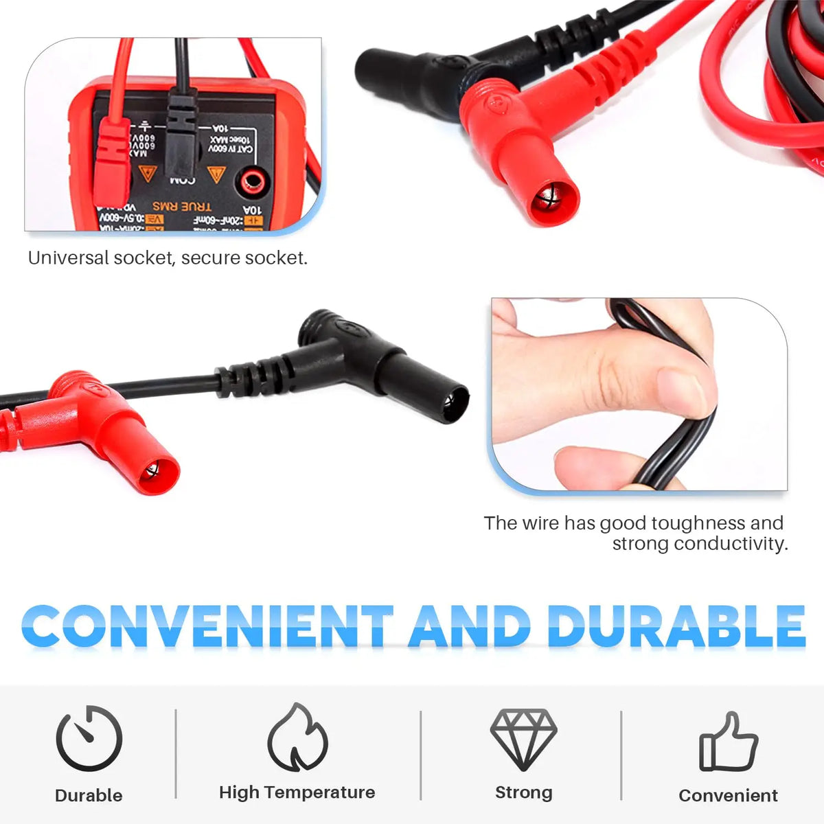 Multimeter Test Lead Kit with Needle-Tip Probes