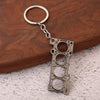 Gearbox Keychain with Turbo Hub and Brake Disc Pendant