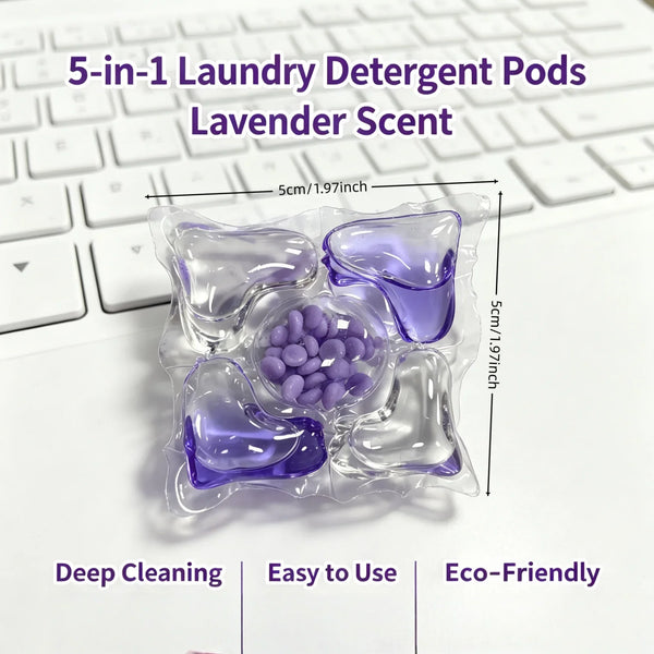 Lavender Scented Laundry Detergent Pods – 5-in-1 Deep Clean & Softener