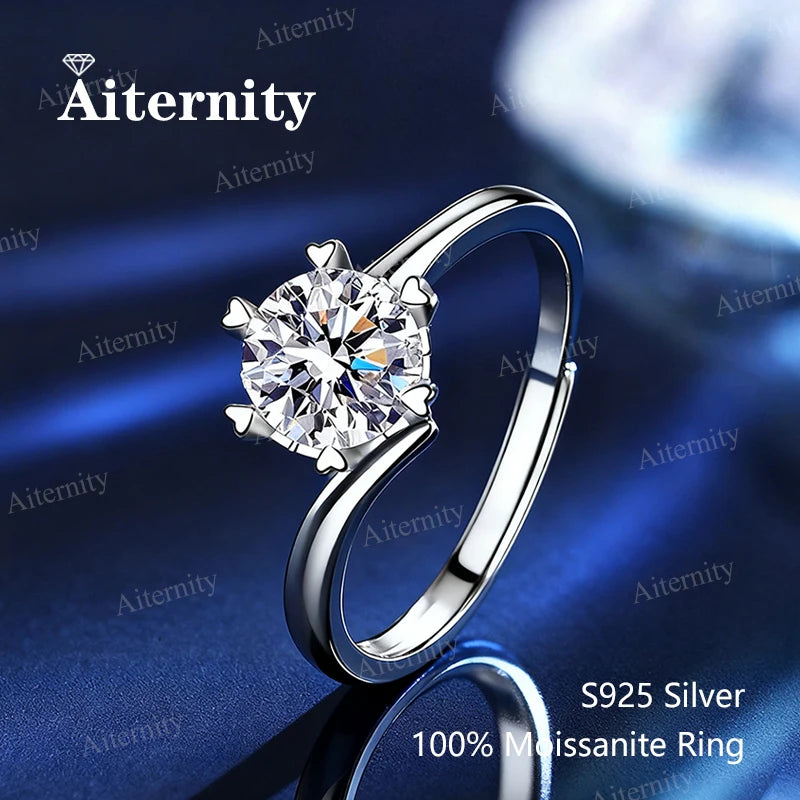 D-Color Moissanite Solitaire Ring in 925 Sterling Silver