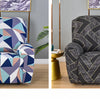 Printed Recliner Cover with Side Pocket — 4-Piece Set