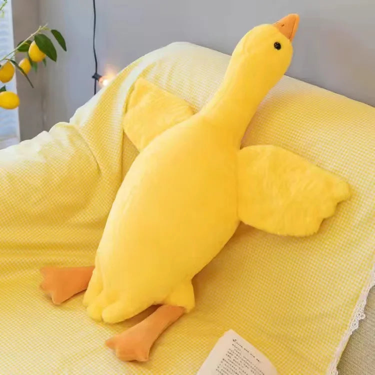 Oversized White Goose Plush Toy & Sofa Cushion