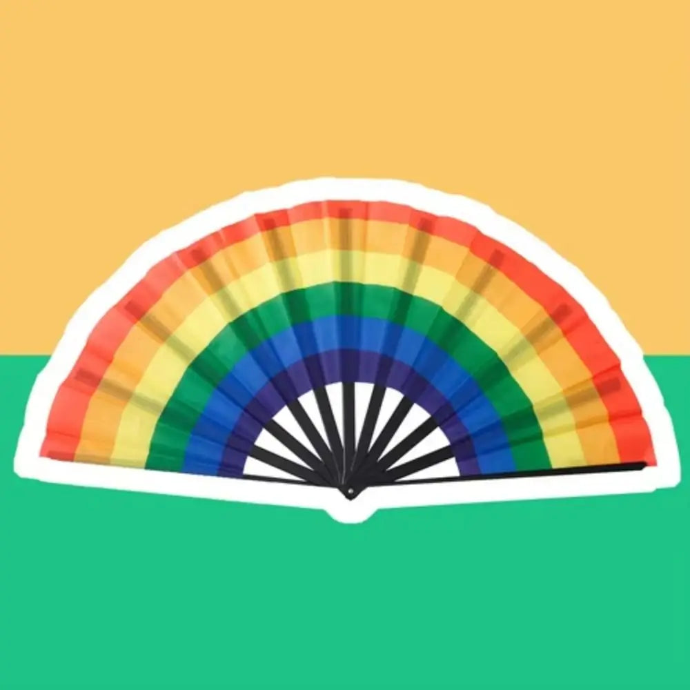 Foldable Rainbow Hand Fan with Gradient Design