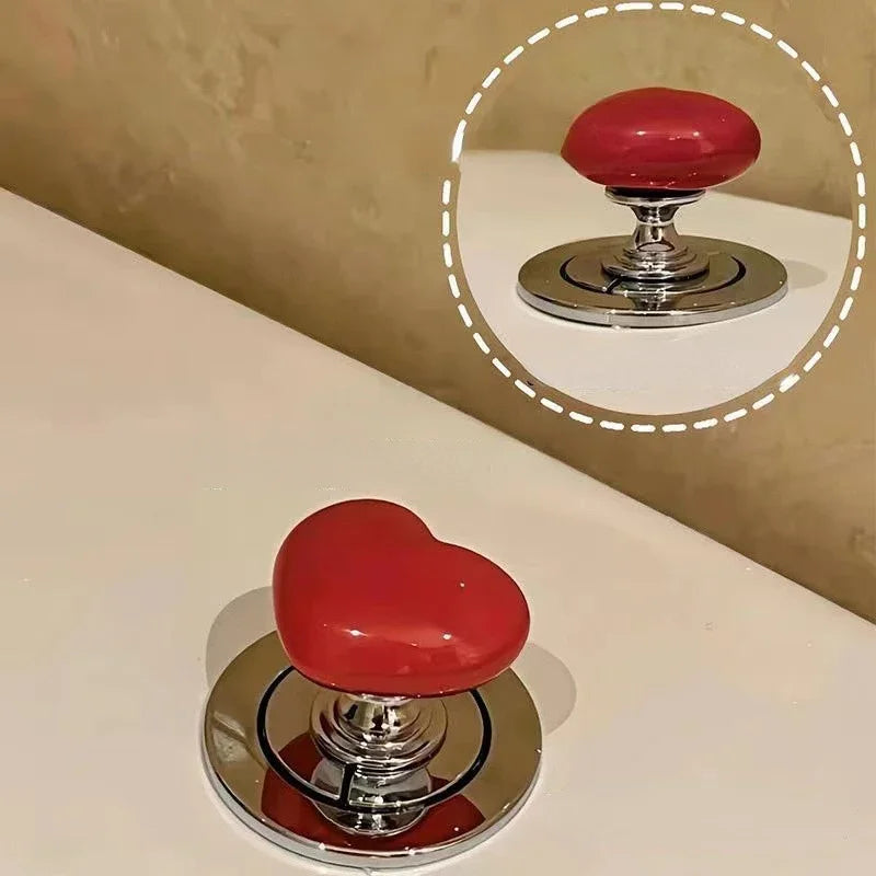 Heart-Shaped Toilet Flush Button