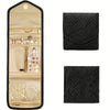 A foldable waterproof jewelry roll in beige leather with compartments for storing and traveling with jewelry.