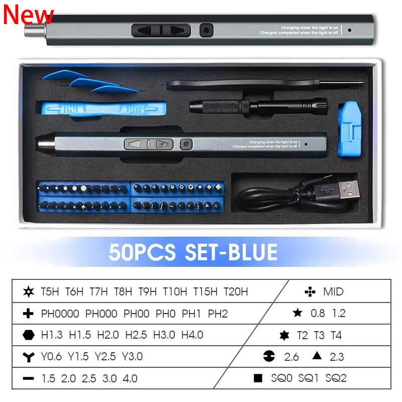 Cordless Electric Screwdriver with LED Light & Type-C Charging