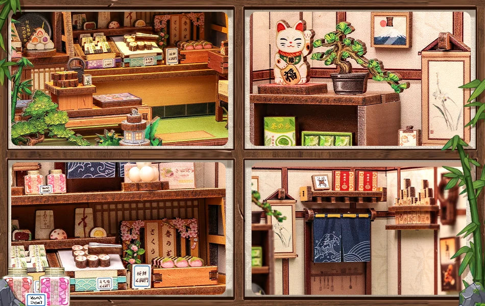 Book Nook DIY Wooden Miniature Kit with LED Lighting