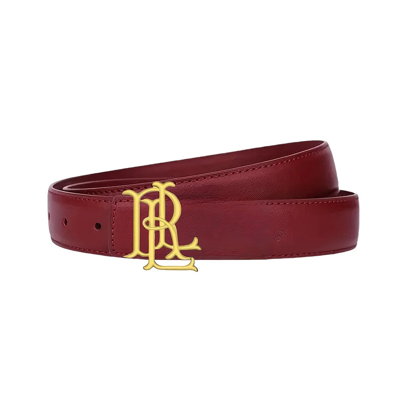 Women's Gold Letter PU Leather Belt
