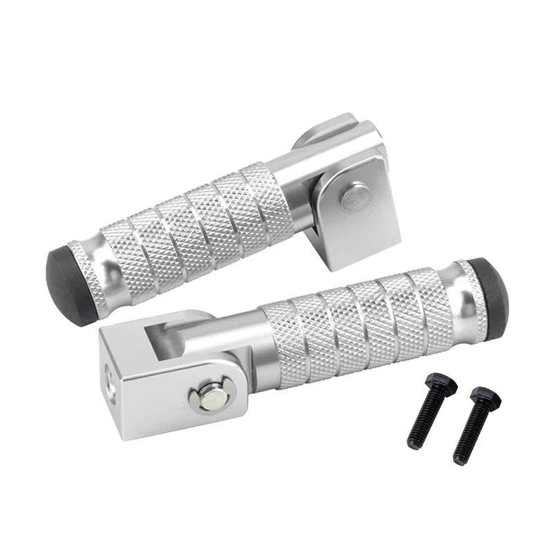 M8 Aluminum Alloy Foldable Motorcycle Rear Footrests (Pair)