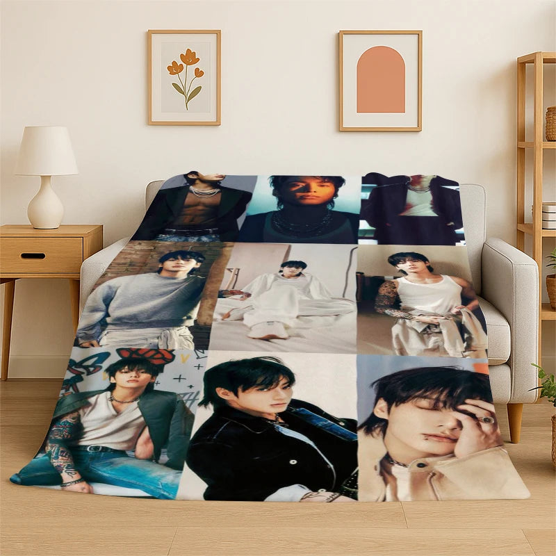 K-Pop BTS Jeon Jungkook Flannel Throw Blanket