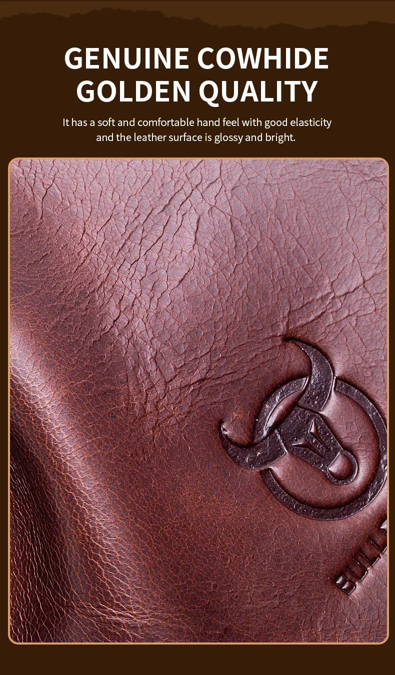 Men's Genuine Leather Sling Backpack with USB Charging Port