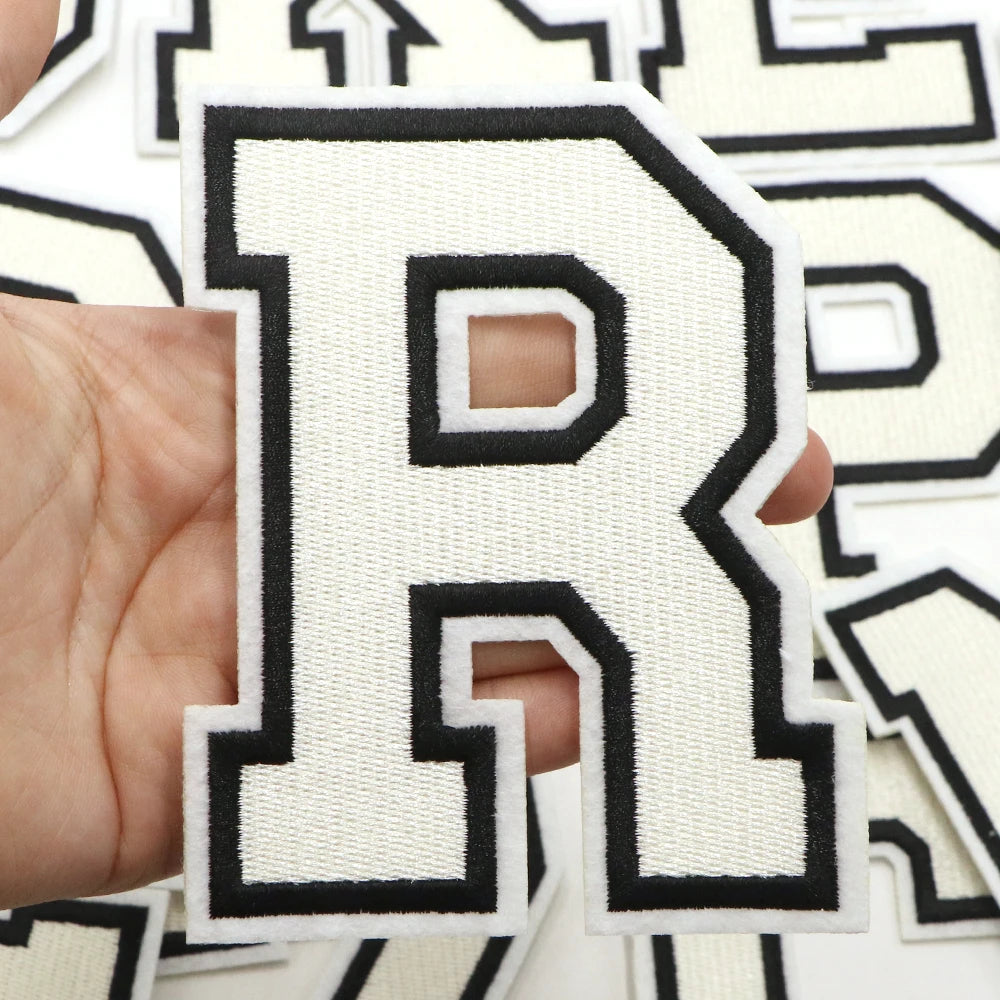 Large White Letter Patch for DIY Clothing Customization