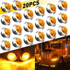 3/4 Inch Round Amber LED Side Marker Lights with Chrome Bezel (Set of 20)