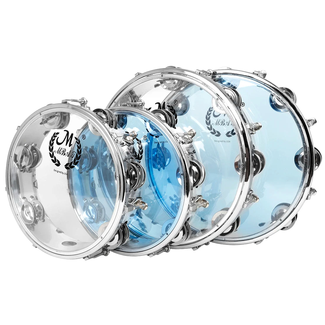 Self-Tuning Double Row Tambourine with Stainless Steel Jingles
