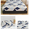 Non-Slip Fitted Sheet with Elastic Edges – Geometric Print, Soft Cotton Feel
